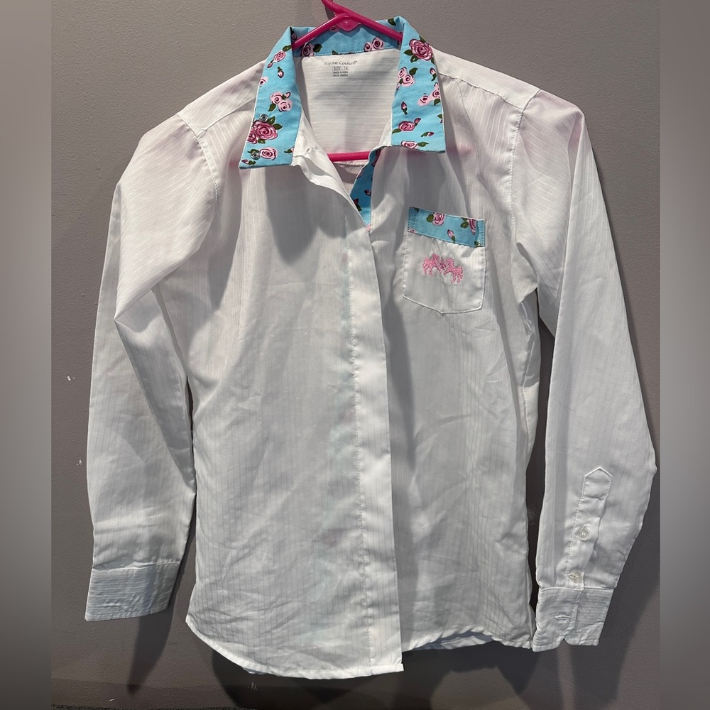 Equine Couture English Horse riding shirt size 14 Youth